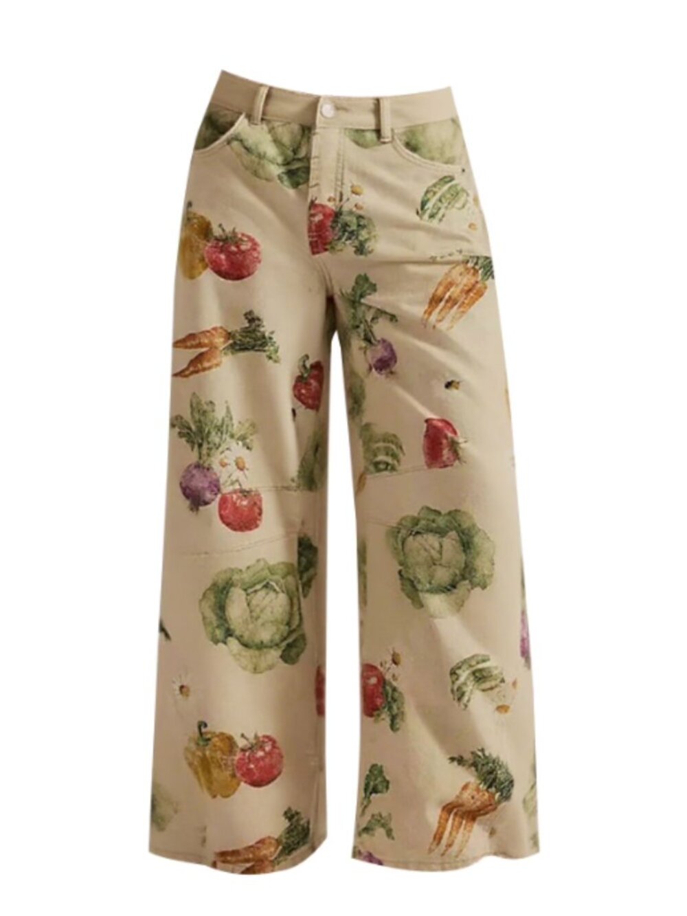 Denim Ankle Pants Baggy Barrel Jeans Vintage Garden Vegetables